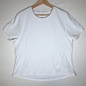 Spyder Active Women's XL White Ribbed Raglan Short Sleeve Top
